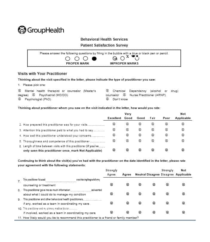 Patient Satisfaction Survey Template 17